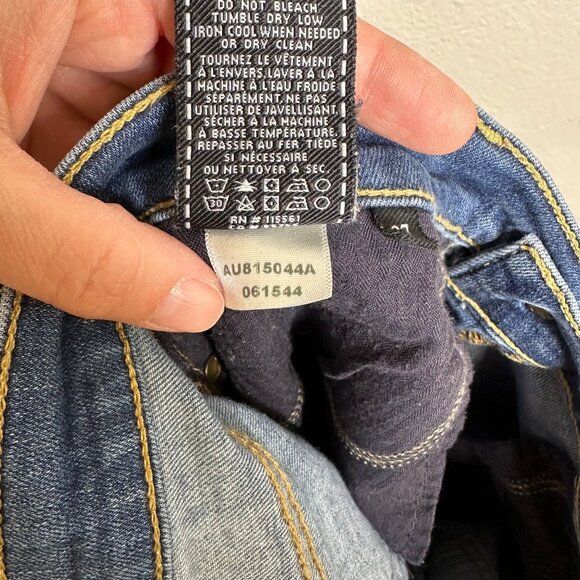 7 For All Mankind Raw Hem Ankle Skinny Jeans Size 27 Medium Wash Mid Rise - Picture 10 of 11
